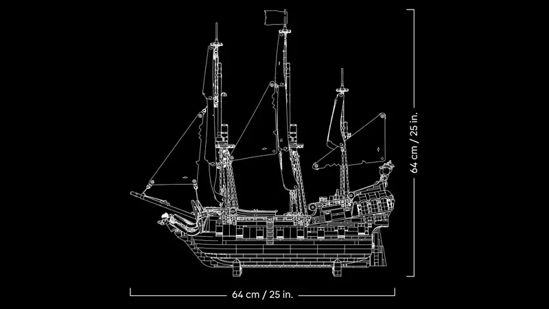 Lego taille du black pearl pirate des caraibes