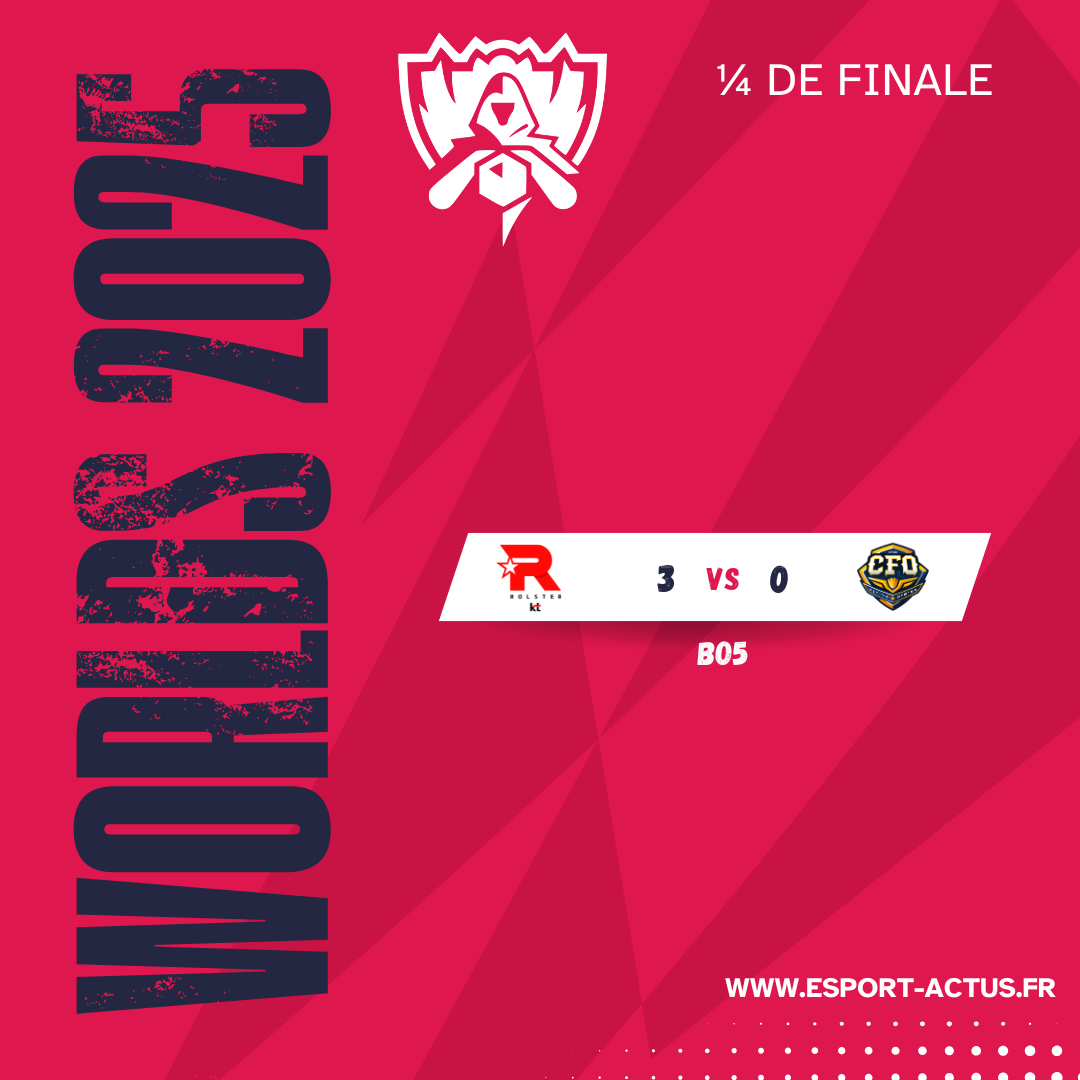 KT Rolster écrase CFO et file en demi-finale des Worlds 2025